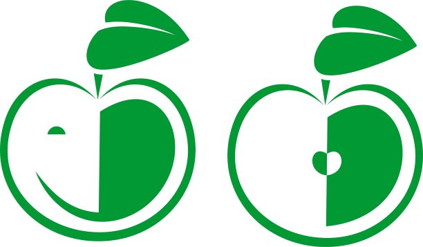 白色背景上的苹果图标图片下载