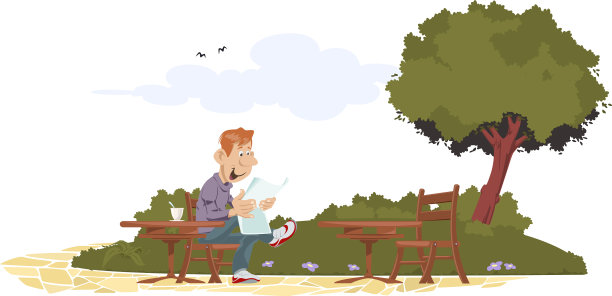 在公园的桌子上看书的人图片下载