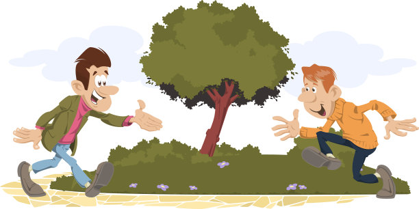 两个朋友在公园见面图片下载