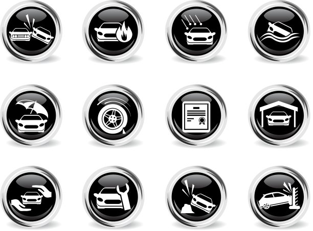 汽车保险图标集图片下载