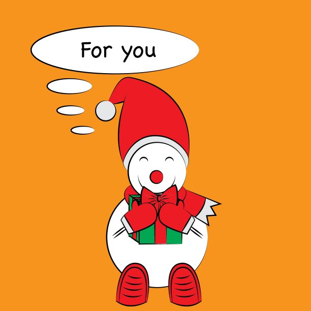 雪人和礼物图片下载