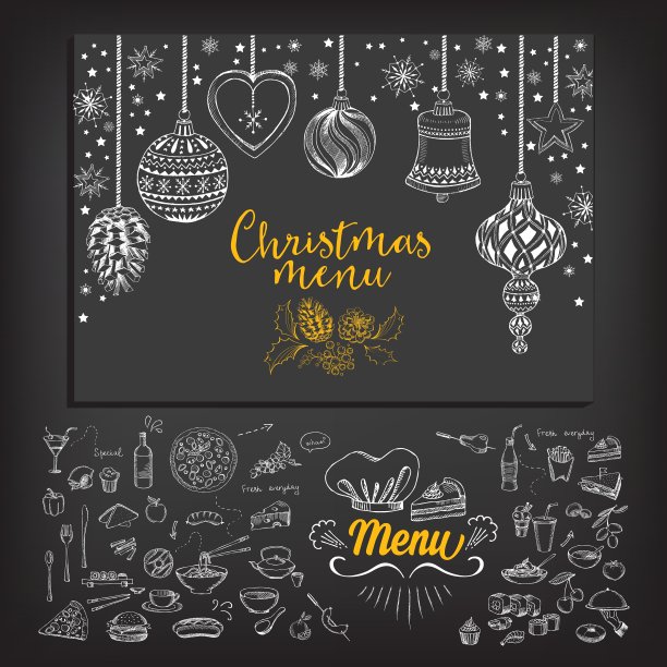 圣诞派对邀请餐厅食物传单图片下载