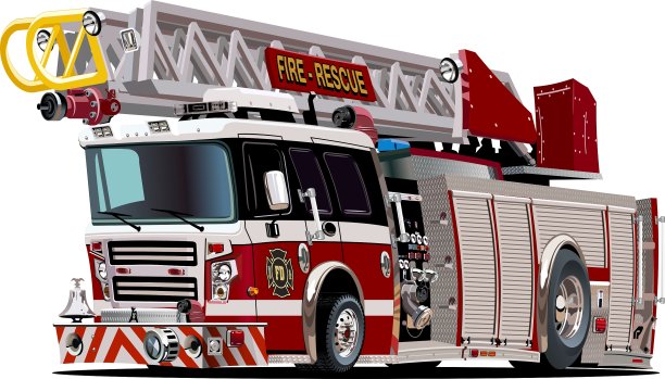 卡通消防车图片下载