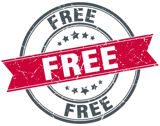 免费红色圆形垃圾复古缎带邮票图片下载