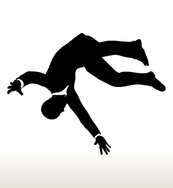 商人坠落剪影图片下载