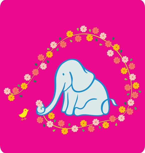 小鸡和大象图片下载