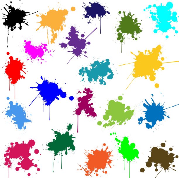 一套不同颜色的墨水图片下载