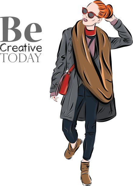 背景是围着围巾的女孩图片下载