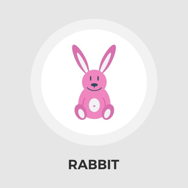 兔子玩具平面图标图片下载