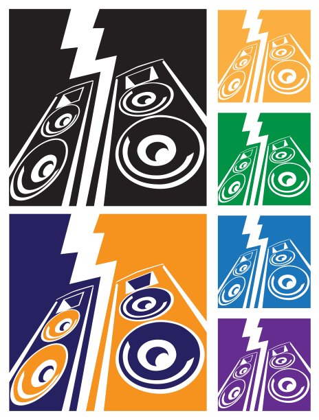 强大的扬声器系统符号图片下载