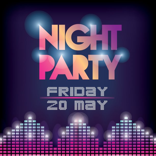 广告图标夜派对和迪斯科图片下载