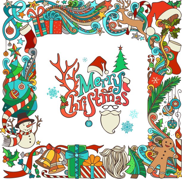 华丽的圣诞物品节日框架图片下载