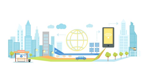 城市基础设施中的智能技术图片下载