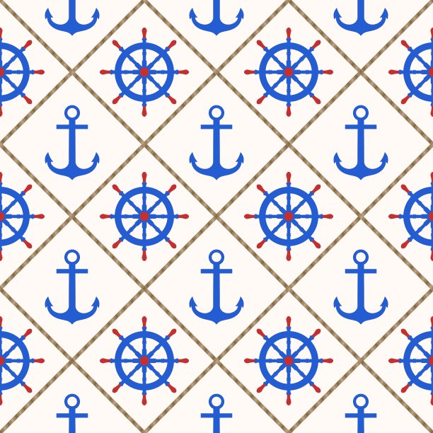 无缝航海模式与锚、轮、绳图片下载