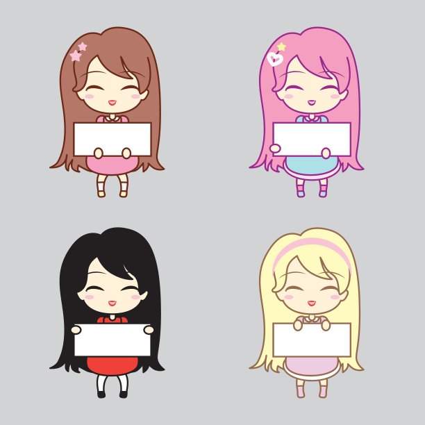 可爱的女孩抱着空白的框架图片下载