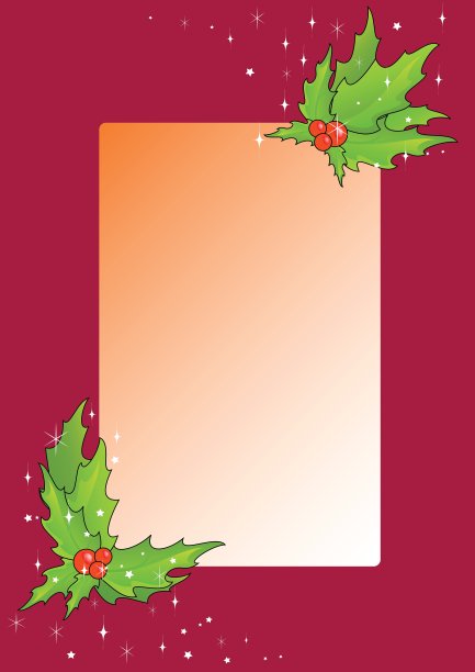 冬青树叶框架图片下载