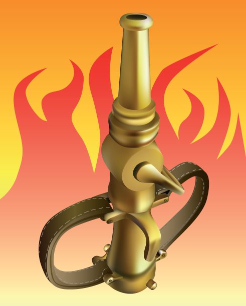 旧黄铜消防水带图片下载