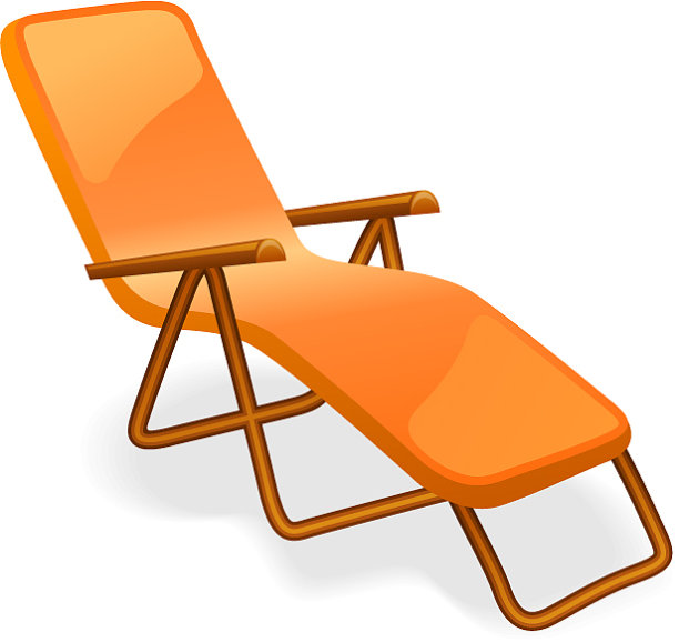 孤立在白色背景上的躺椅图片下载