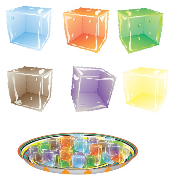 彩色冰块图片下载