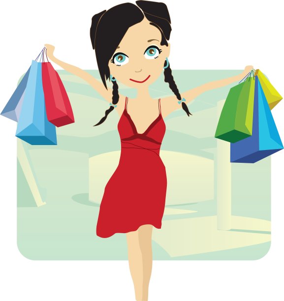 购物的女孩图片下载