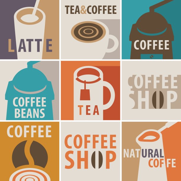 咖啡和茶的主题图标图片下载