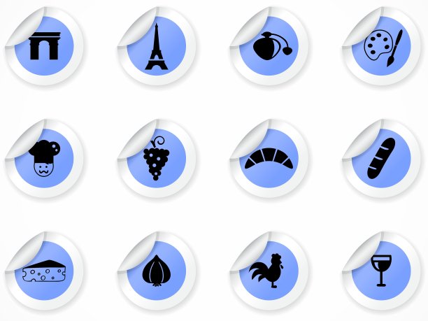 法国文化标志贴纸图片下载