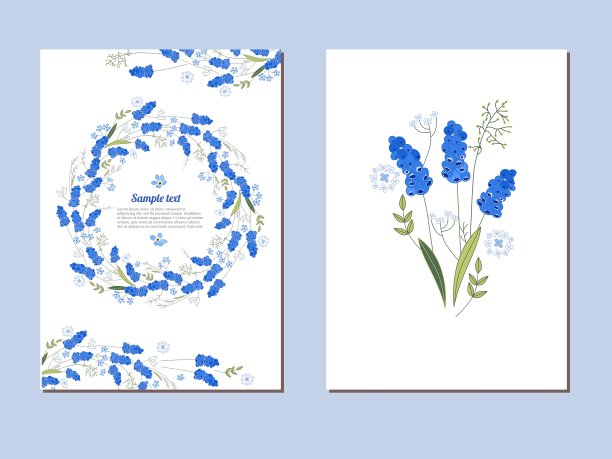 花的春天模板与可爱的束图片下载