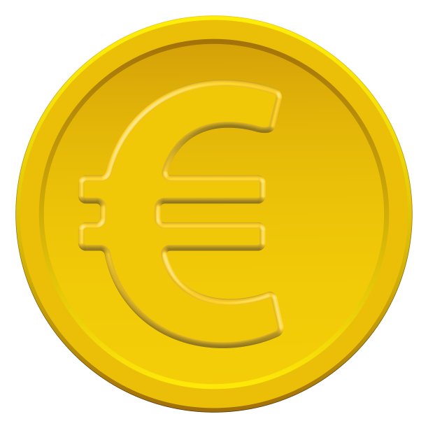 金色欧元硬币图片下载
