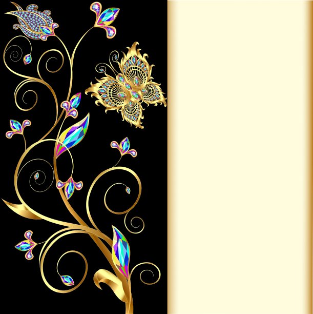 背景用蝴蝶和装饰物制成图片下载