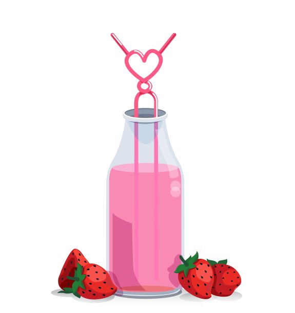 草莓牛奶图片下载