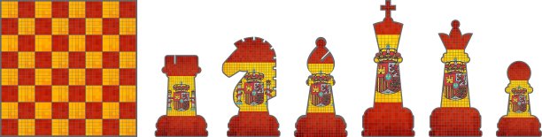 带有西班牙国旗的棋子图片下载