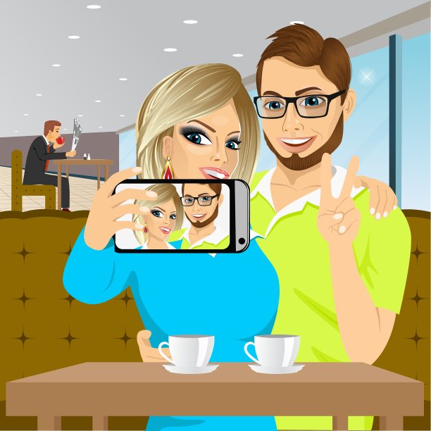 一对情侣一起自拍图片下载