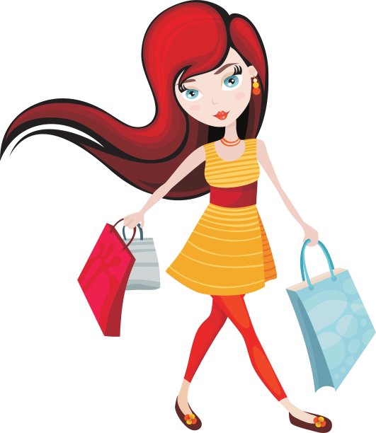 购物的女孩图片下载
