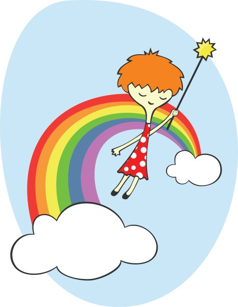 彩虹上的仙女图片下载