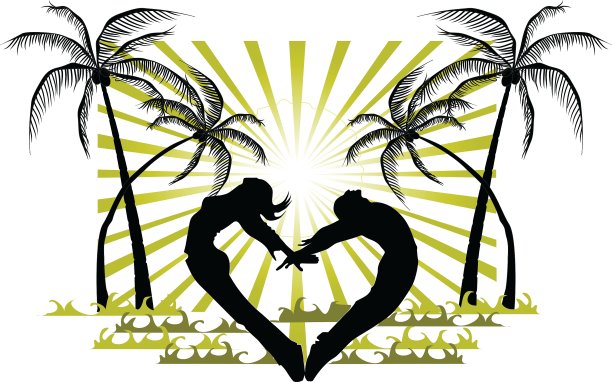 两颗心和太阳图片下载