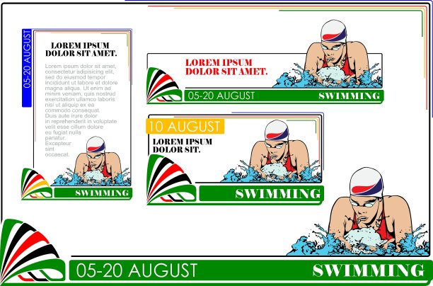 夏天各种运动游泳图片下载