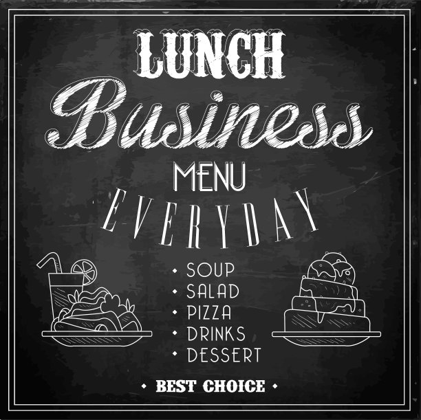 黑板上的商务午餐菜单图片下载