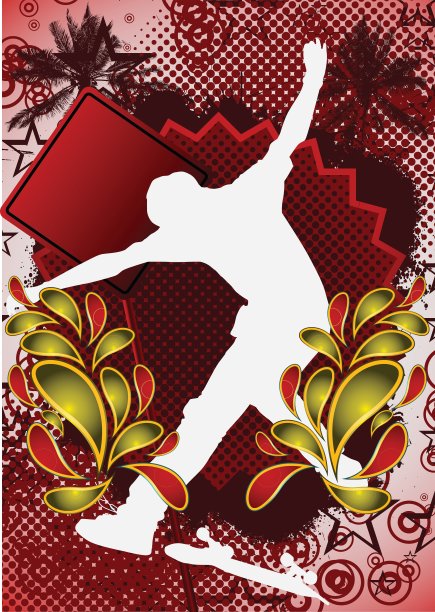 滑板者夏天背景图片下载