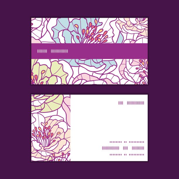 彩色线条艺术花横条纹框图片下载