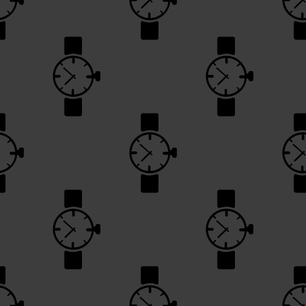 手表网页图标平面设计无缝灰色图片下载