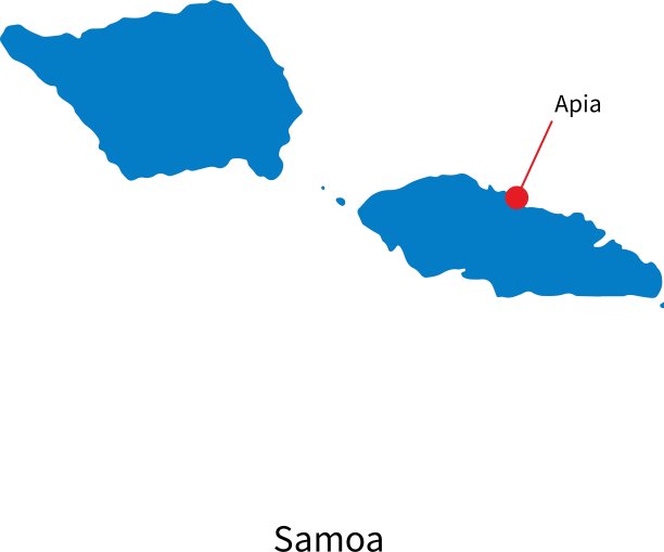 萨摩亚和首都阿皮亚的详细地图图片下载