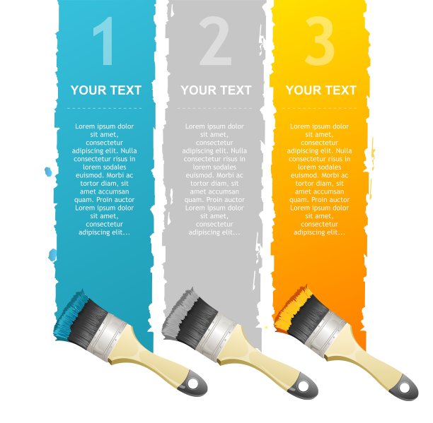 彩色文本框和画笔图片下载