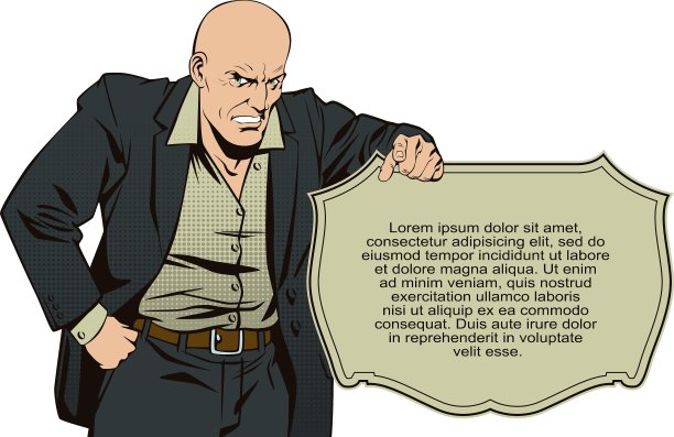 人们穿着复古风格的硬汉海报图片下载