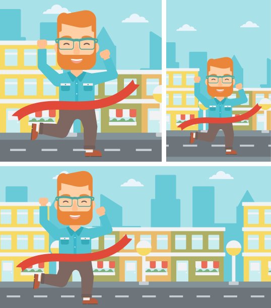 商人冲过终点线图片下载