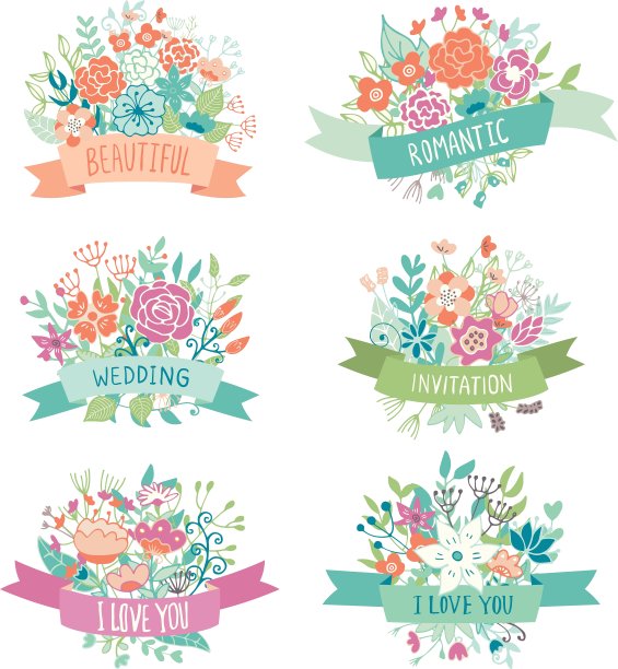 婚礼复古元素系列图片下载