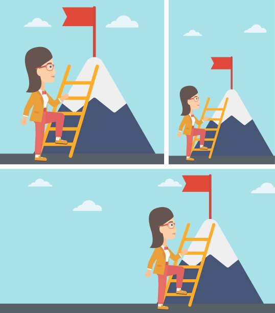 女商人正在爬山图片下载