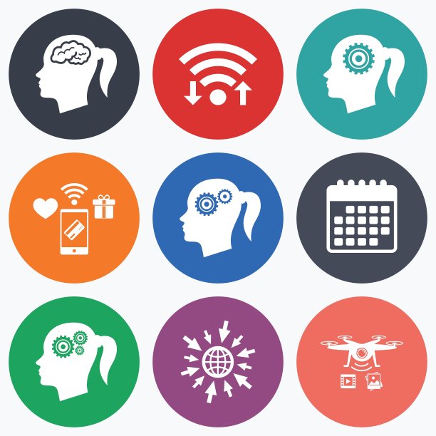 头部有女性脑图标女性符号图片下载