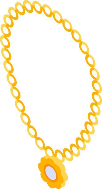 金花项链图标等距风格图片下载