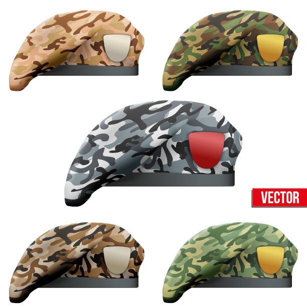 一套军事伪装贝雷帽特种部队图片下载