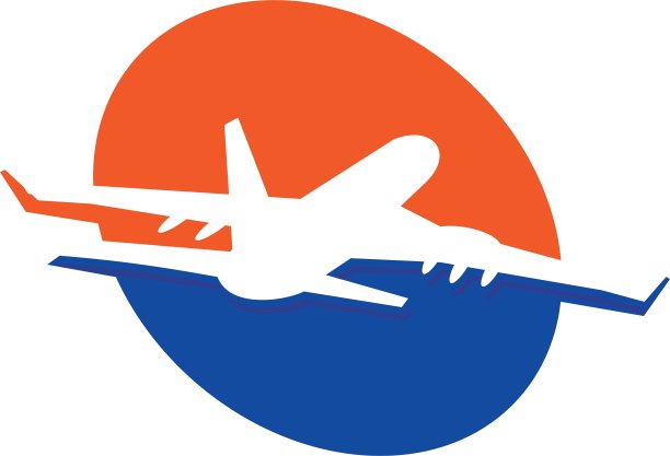 度假旅行飞机的标志图标图片下载